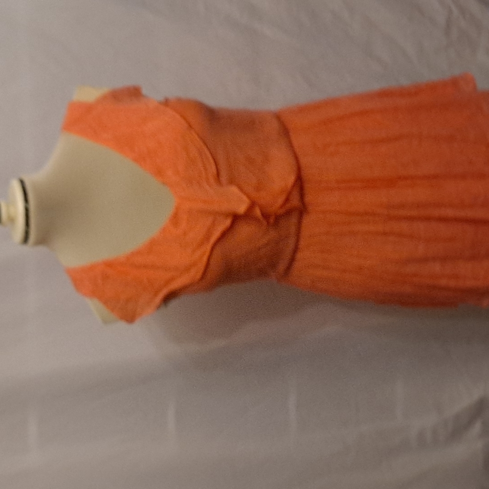 Salmon crinkle  lined dress